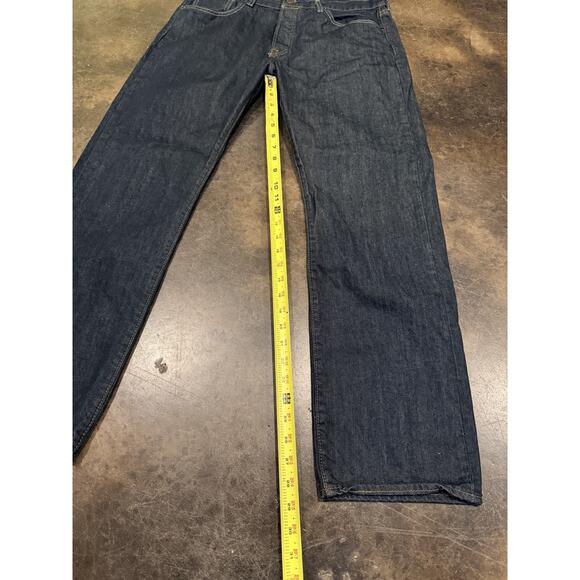 Levis Jeans 501 Mens 34x30 Blue Button Fly Dark Wash Denim Straight Original Fit - Picture 9 of 9